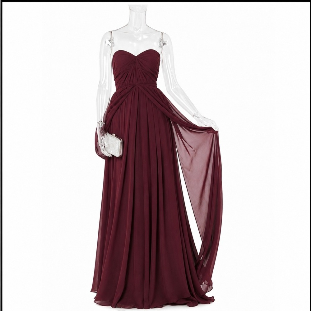 Jenny Yoo Collection Mira Luxe Chiffon Pleated Strapless Dress SKUW699